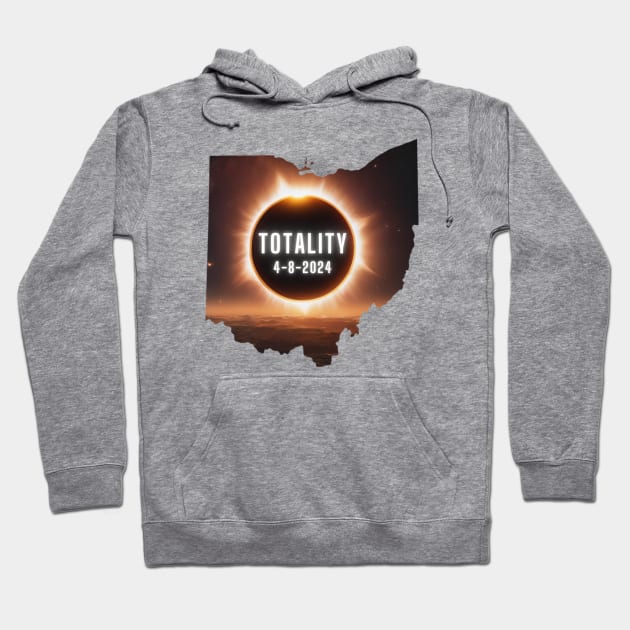 Ohio Total Eclipse April 8, 2024 Totality Hoodie by Little Duck Designs